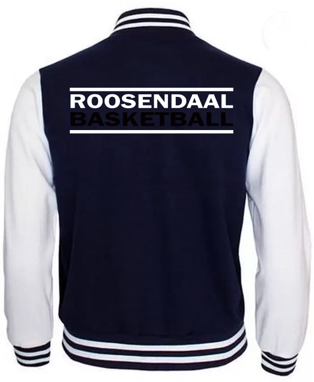 Blauw Wit Baseball Jack Volwassenen Navy Wit