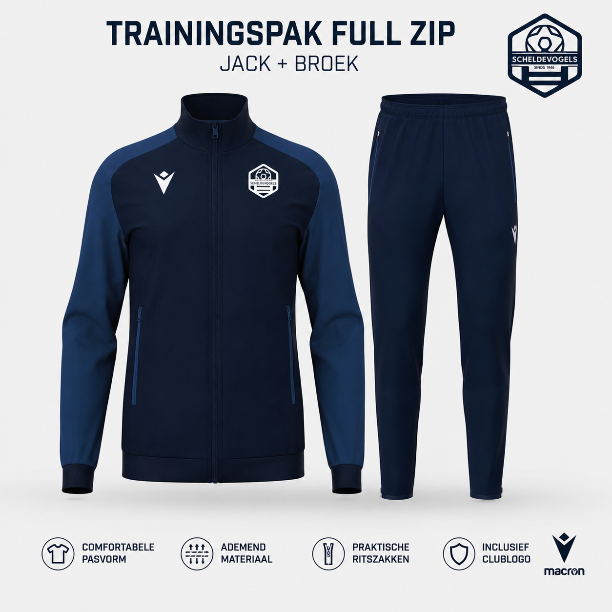 🔥 KV Scheldevogels Trainingspak Full Zip Actie