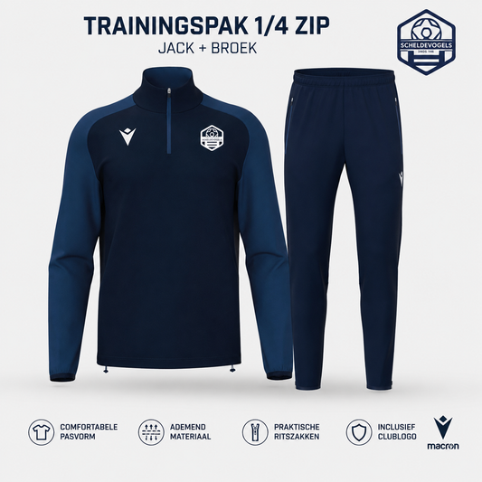🔥 Scheldevogels Trainingspak Actie – 1/4 Zip + Trainingsbroek